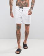 Asos Swim Shorts In White Mid Length - White