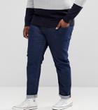 Asos Plus Stretch Slim Jeans In 12.5oz Dark Blue - Blue