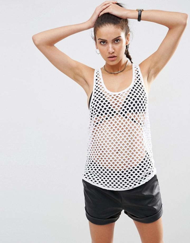 Asos Vest In Massive Mesh - White