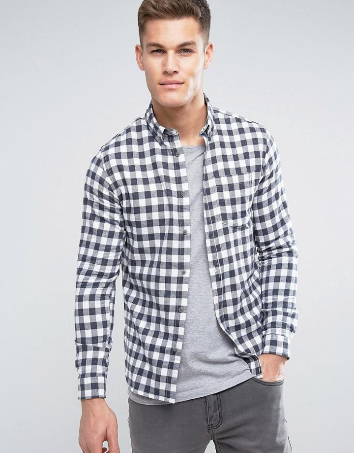 Jack & Jones Flannel Check Shirt - White