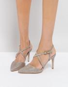 New Look Cross Front Pointed Heeled Shoes - Gold