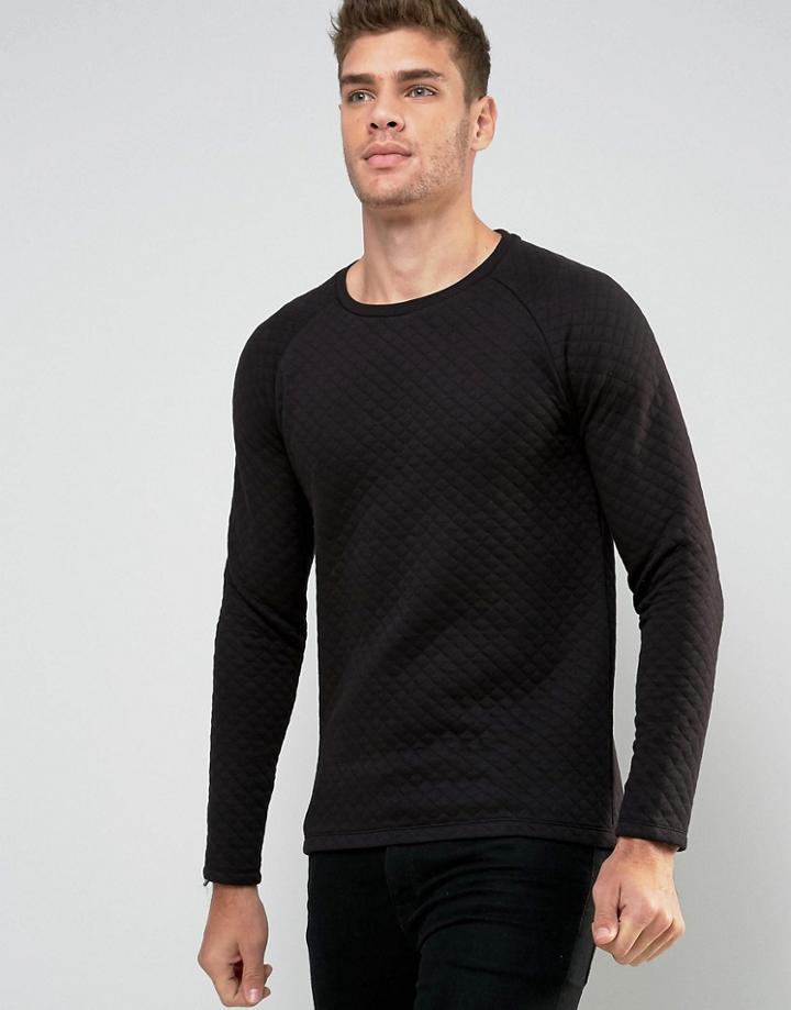 Jack & Jones Premium Quilted Sweat - Black