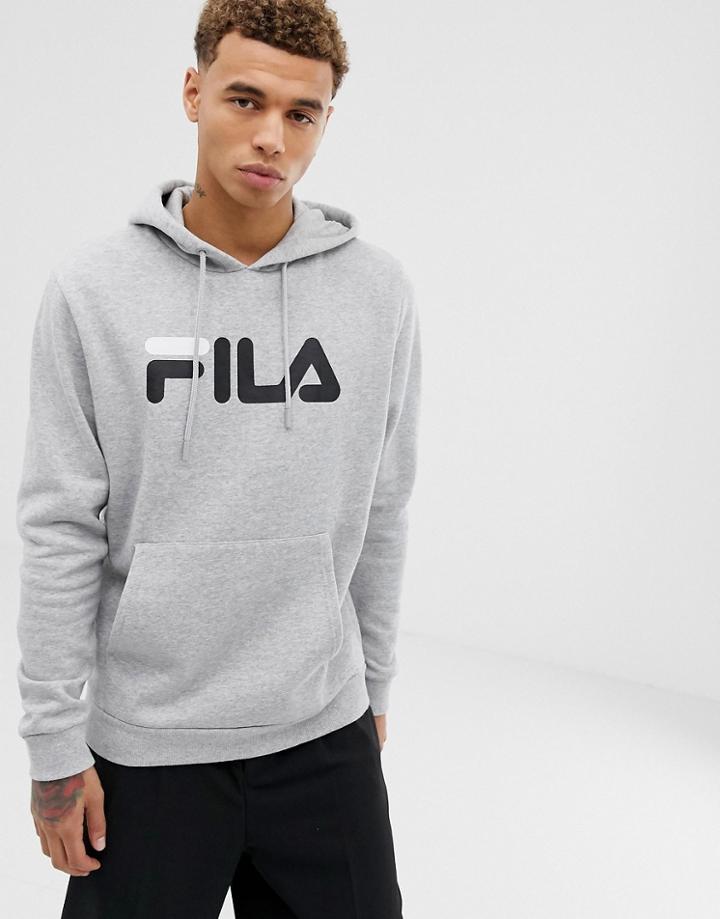 Fila Black Axel Hoodie With Logo In Gray - Gray