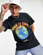 Night Addict Earth T-shirt In Black-white