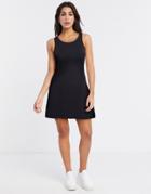 Noisy May Racerneck Swing Dress In Black