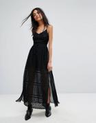 Allsaints Alsen Lace Maxi Dress - Black