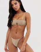 Twiin Standard Notched Bandeau In Latte - Stone