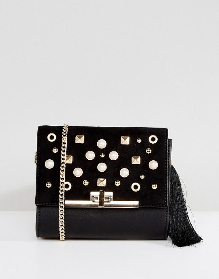Forever New Embellished Cross Body Bag With Tassle - Black