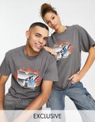 Reclaimed Vintage Inspired Unisex Licensed Mtv Graphic T-shirt In Charcoal-gray