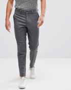 Selected Homme Tapered Tweed Wool Mix Houndstooth Pants - Gray