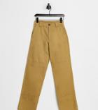 Colluson Unisex Twill 90s Straight Leg Pants In Brown