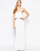 Forever Unique Petra Maxi Dress With Embellished Trim - Ivory
