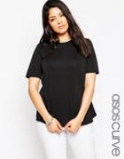 Asos Curve Crepe Top With Split Back And Lace Insert - Cream $31.50