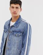 Esprit Denim Jacket With Side Taping - Blue