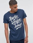 Esprit City Print T-shirt - Navy