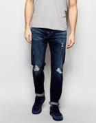 True Religion Dean Slim Ripped Jeans In Block Breaker Wash - Block Breaker