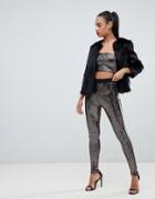 Boohoo Sequin Legging Two-piece In Gold - Gold