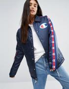 Champion Coach Jacket With Tape Detail - Navy