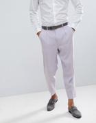 Asos Wedding Tapered Smart Pants In Lilac Cross Hatch Nepp - Purple