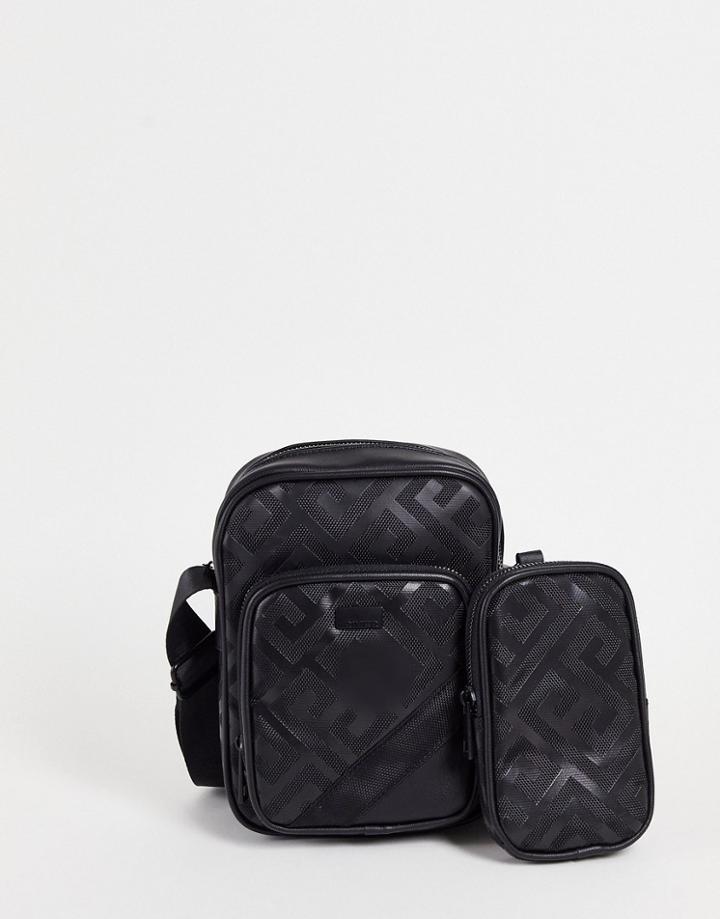 River Island Geo Cross Body Bag In Black