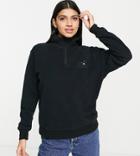 Quiksilver Polar Logo 1/4 Zip Fleece In Black Exclusive At Asos