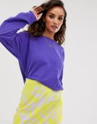 Asos Design Oversized T-shirt With Pocket Detail In Purple