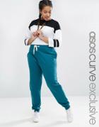 Asos Curve Sweat Pant With Contrast Tie - Green