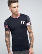 11 Degrees T-shirt With Sleeve Print - Black