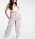 Missguided Petite Slouch Jean With Tab Detail In Lilac - Part Of A Set-purple