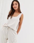 Asos Design Lounge Super Soft Brushed Tank - Beige
