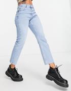Topshop Straight Organic Cotton Jeans In Bleach-blues
