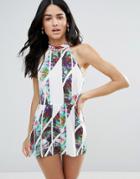 Isla Red Ocean Romper - White