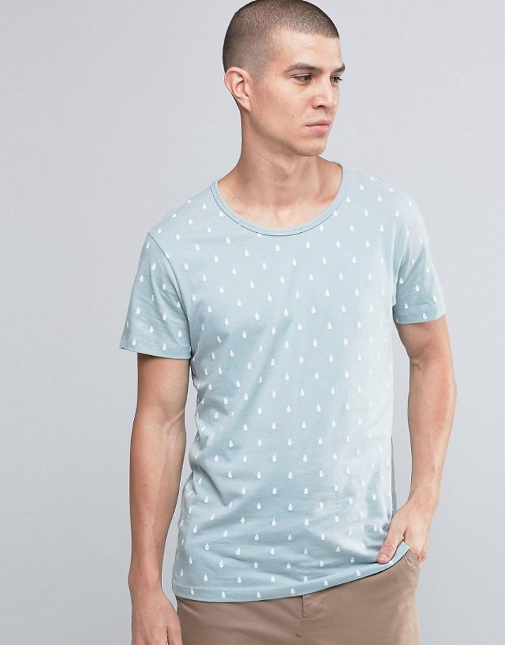 Selected Teardrop Print T-shirt - Blue