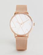 Armani Exchange Ax5550 Mesh Watch In Rose Gold 36mm - Gold