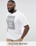 Tommy Hilfiger Plus Baxter T-shirt Box Logo Print Regular Fit In White - White
