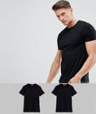 Hugo Round Neck 2 Pack T-shirts In Black - Black