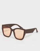 Asos Design Oversized 70's Square Sunglasses - Red