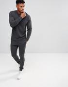 Asos Tracksuit Set Super Skinny Jogger/ Sweatshirt Charcoal Save - Gray