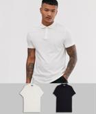 Asos Design Organic Jersey Polo 2 Pack Save - Multi