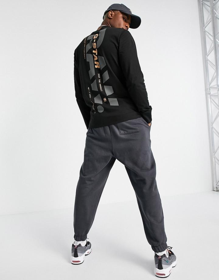 G-star Large Back Graphic Logo Sweatshirt In Black-blues
