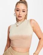 Public Desire Dip Dye Crop Top In Brown - Part Of A Set-multi
