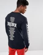 Justin Bieber Stadium Tour Long Sleeve T-shirt In Black - Black