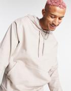 Asos Design Oversized Hoodie With Arm Pleat Detail In Beige - Part Of A Set-neutral