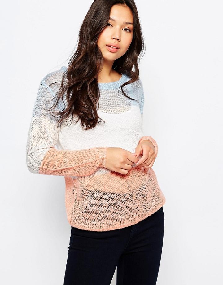 Blend She Block Stripe Jumper - Cashmere Blue