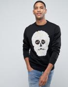 Diesel S-joe-qb Flower Skull Sweater - Black