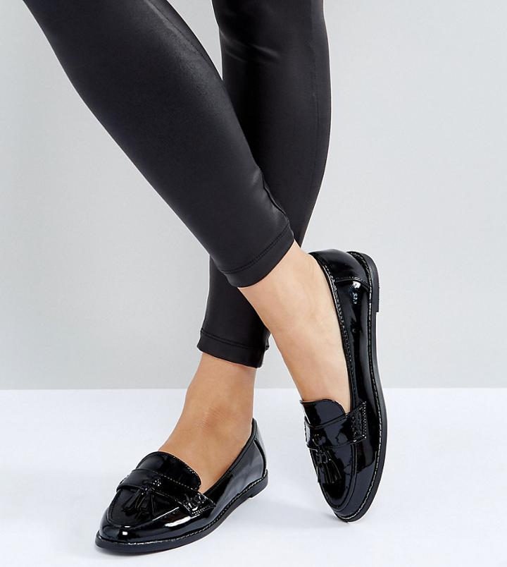 London Rebel Wide Fit Loafer - Black