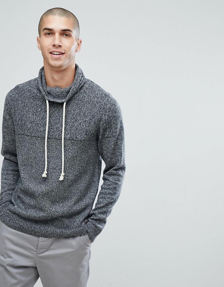Jack & Jones Knitted Sweater With Funnel Neck - Black