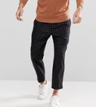 Noak Wide Leg Pants In Grid Check - Black