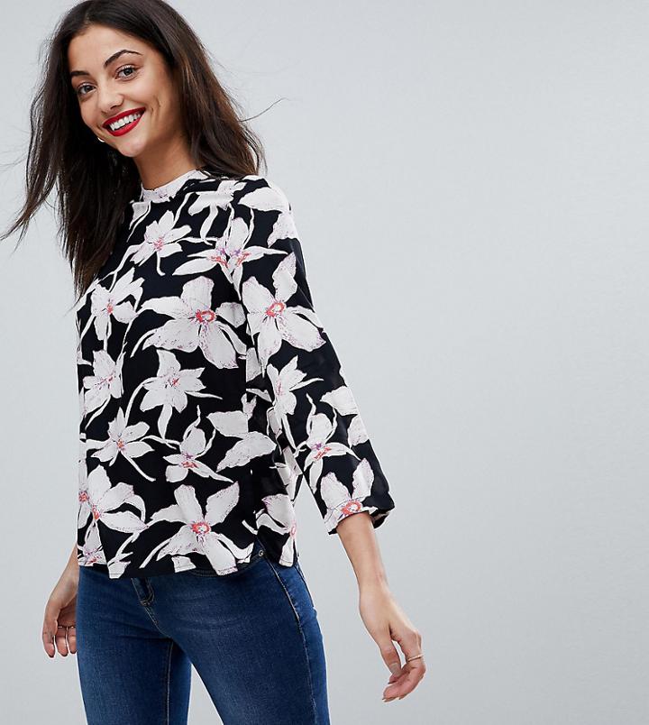 Vero Moda Tall Vintage Floral High Neck Top - Multi