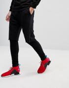 Fairplay Reverse Terry Leggings With Short Layer - Black